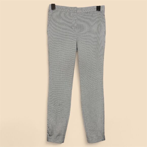 ZARA BASIC Gray Red Striped Side Slim Leg Classic Pants Trousers Size S - Picture 2 of 11